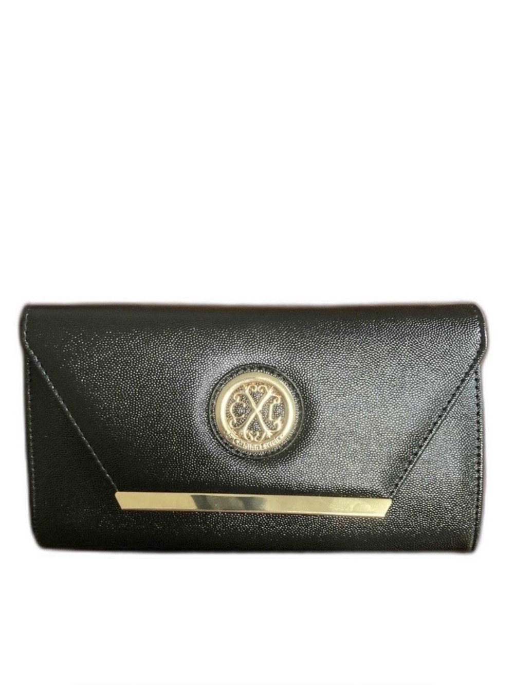 Christian Lacroix CXL Glam Caviar Chain/Crossbody Clutch In Black NWT